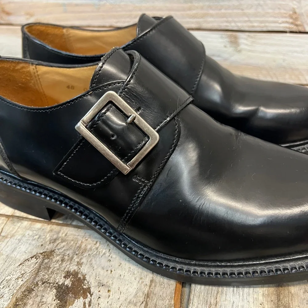 Vintage‎ Kenneth Cole Black Leather Single Monk Strap Dress Shoes M 8.5 W 10
